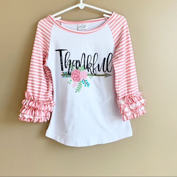 Other - Girls Thankful Ragland Stripe Too Ruffle RELISTED
